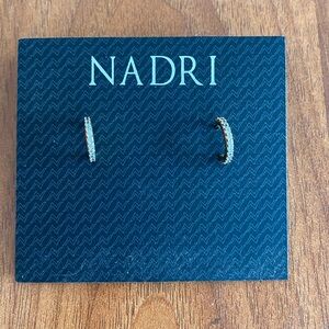 ❤️ Nadri Rhinestone Gold Hoop Earrings New